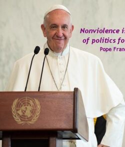 Pope Francis Nonviolence Prayer Card - CURRENTLY OUT OF STOCK