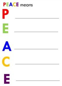 Peace means... Childrens Activity Card